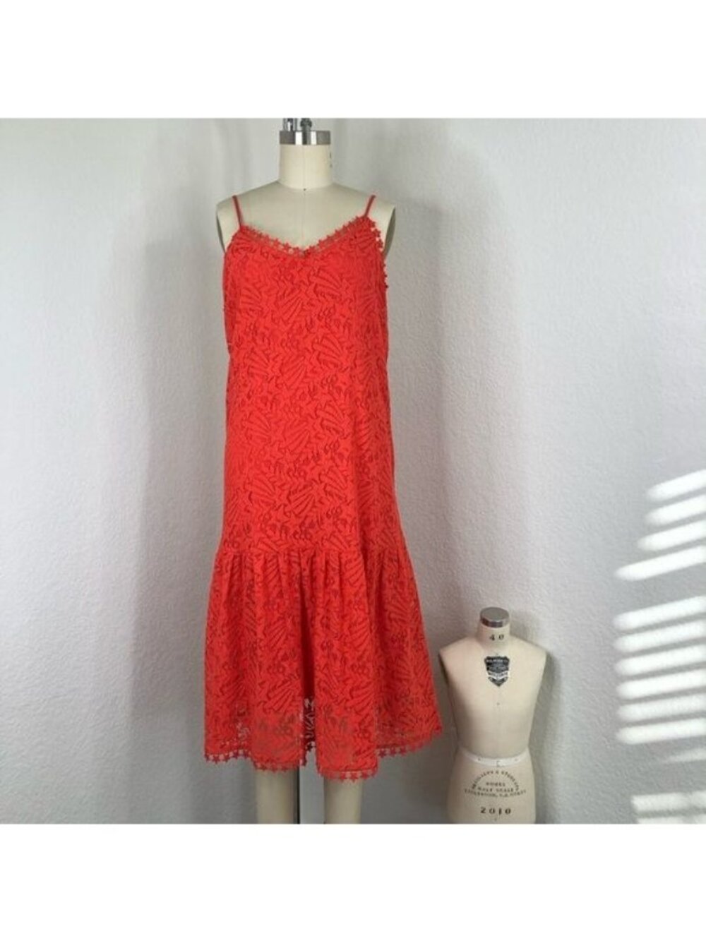 The Korner Star Lace Midi Tiered Drop Waist Dress